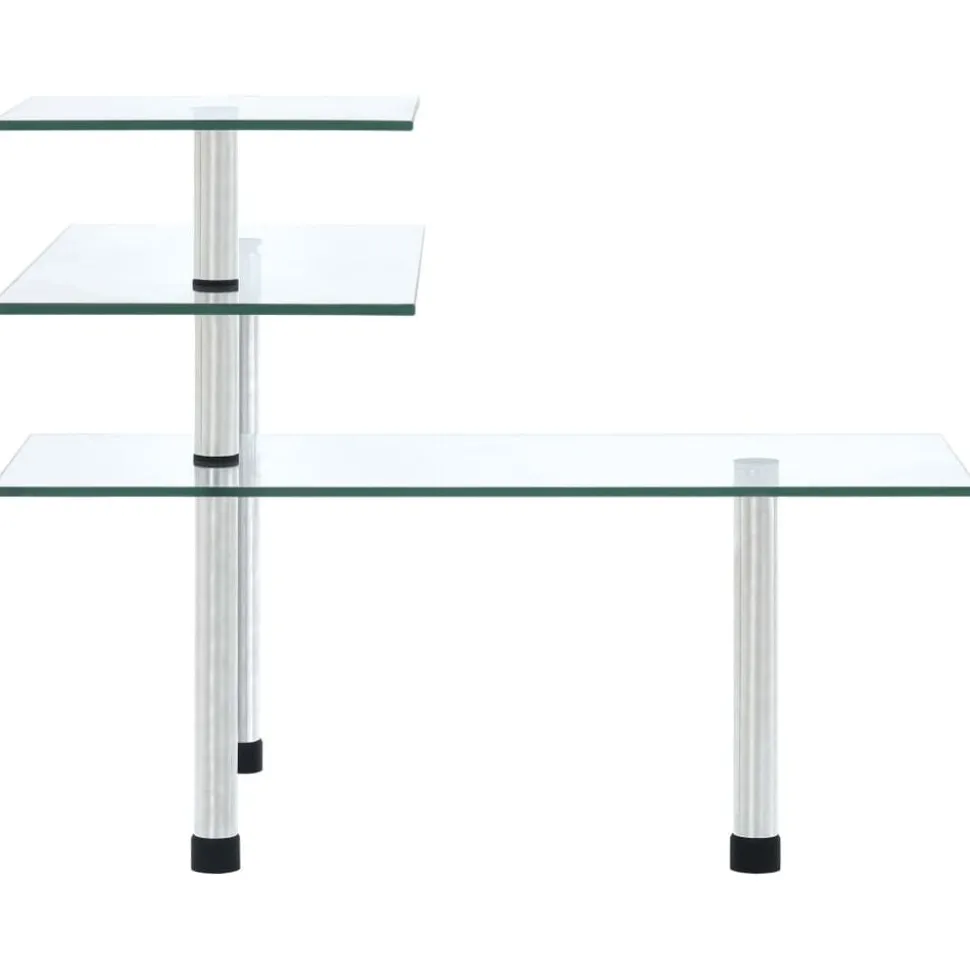 vidaXL Hoekkastje keuken 3-laags gehard glas