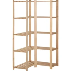 vidaXL Hoekopbergrek 5-laags 82,5x82,5x170 cm massief grenenhout