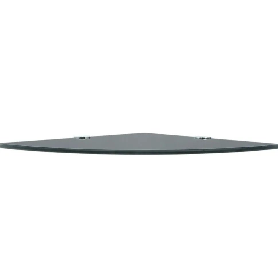 vidaXL Hoekplank met chromen dragers zwart 25x25 cm glas