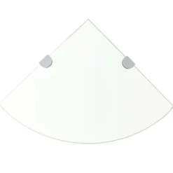 vidaXL Hoekschap met chromen dragers transparant 25x25 cm glas