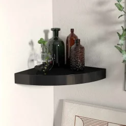 vidaXL Hoekschap zwevend 25x25x3,8 cm MDF zwart