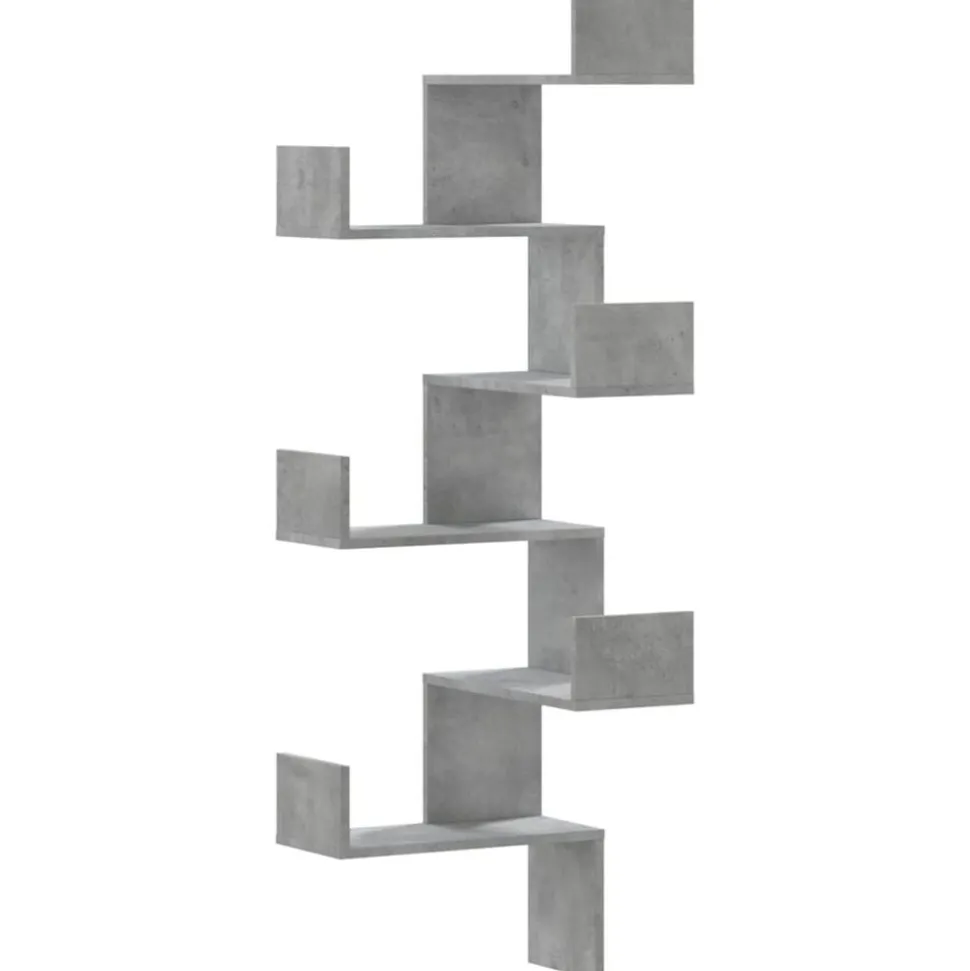 vidaXL Hoekwandschap 45x45x147 cm bewerkt hout betongrijs