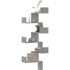 vidaXL Hoekwandschap 45x45x147 cm bewerkt hout betongrijs