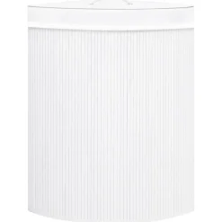 vidaXL Hoekwasmand 60 L bamboe wit