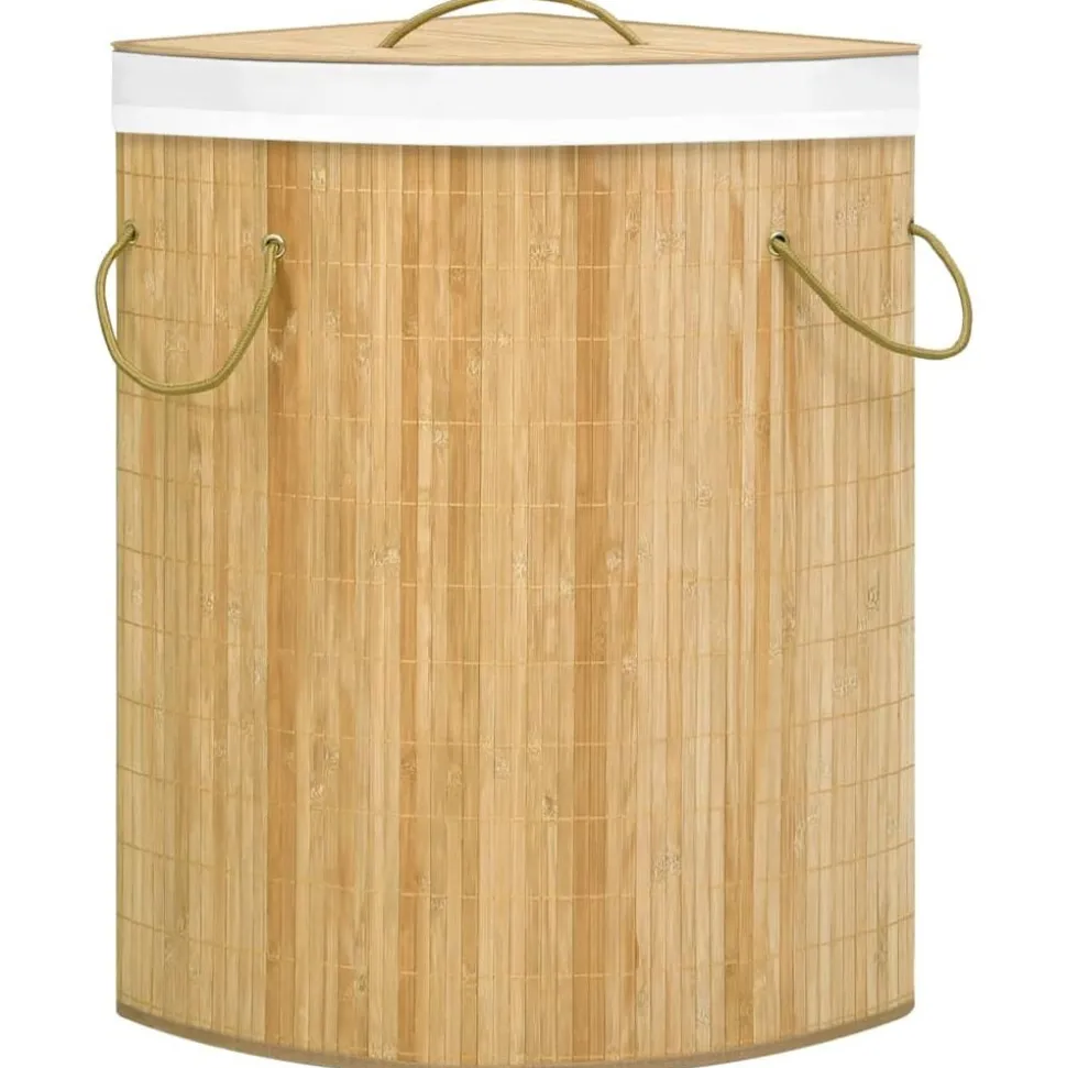 vidaXL Hoekwasmand 60 L bamboe