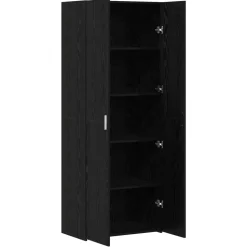vidaXL Hoge kast 2 pcs Zwart Eiken 70 x 42,5 x 185 cm