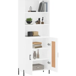 vidaXL Hoge kast 69,5x34x180 cm bewerkt hout wit