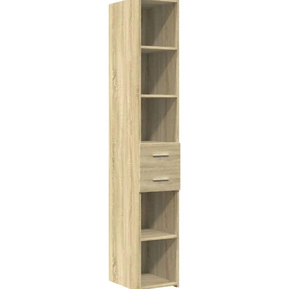 vidaXL Hoge kast 30x42,5x185 cm bewerkt hout sonoma eikenkleurig