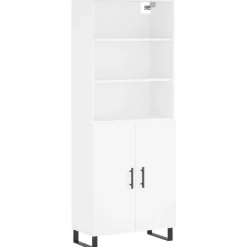 vidaXL Hoge kast 69,5x34x180 cm bewerkt hout wit