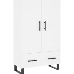 vidaXL Hoge kast 69,5x31x115 cm bewerkt hout wit