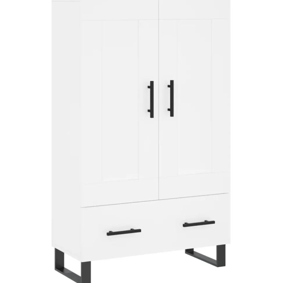 vidaXL Hoge kast 69,5x31x115 cm bewerkt hout wit