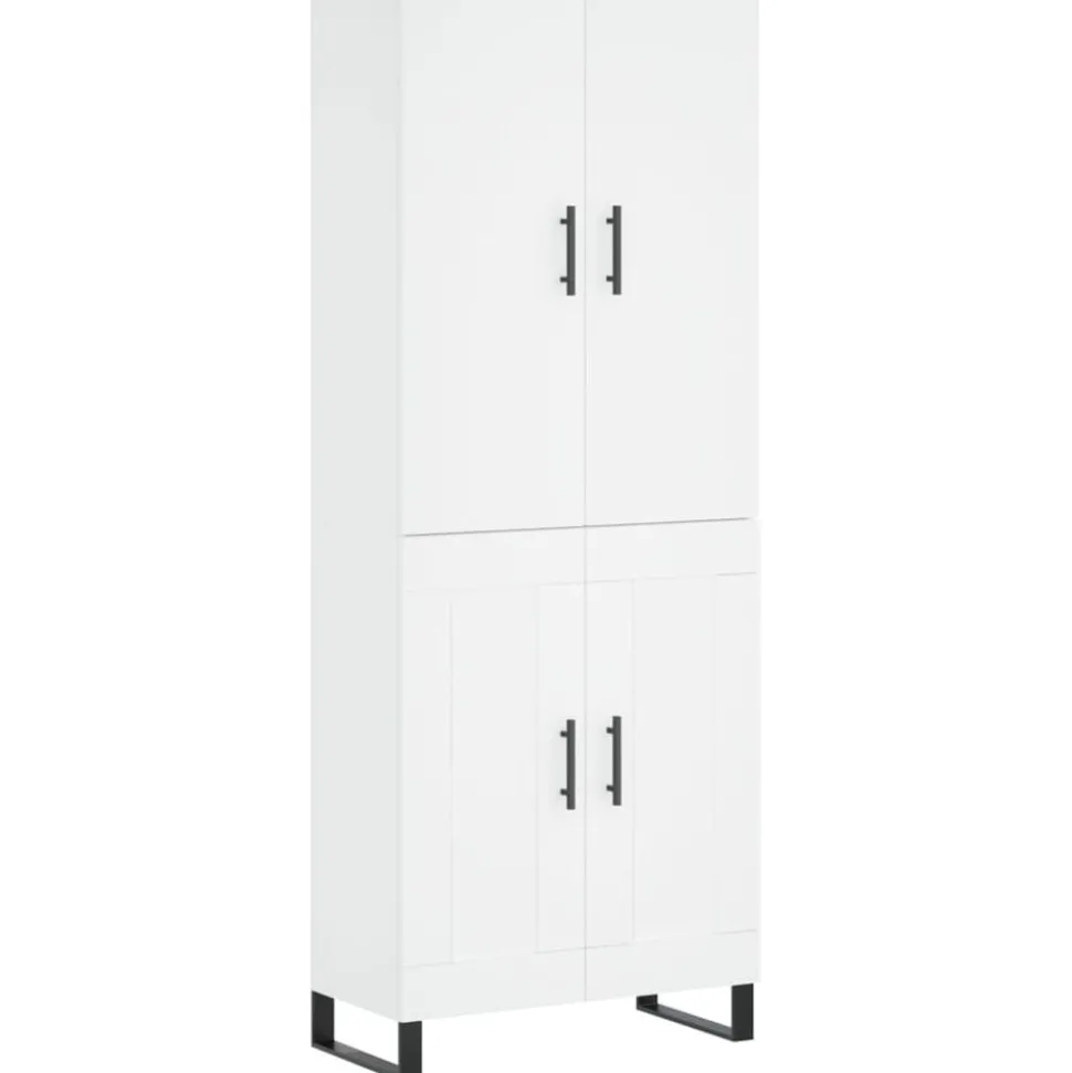 vidaXL Hoge kast 69,5x34x180 cm bewerkt hout wit