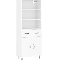 vidaXL Hoge kast 69,5x34x180 cm bewerkt hout wit