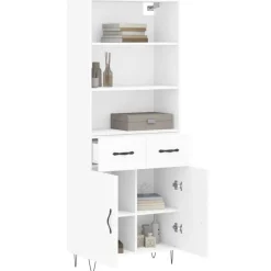 vidaXL Hoge kast 69,5x34x180 cm bewerkt hout wit