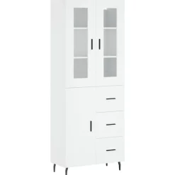 vidaXL Hoge kast 69,5x34x180 cm bewerkt hout wit