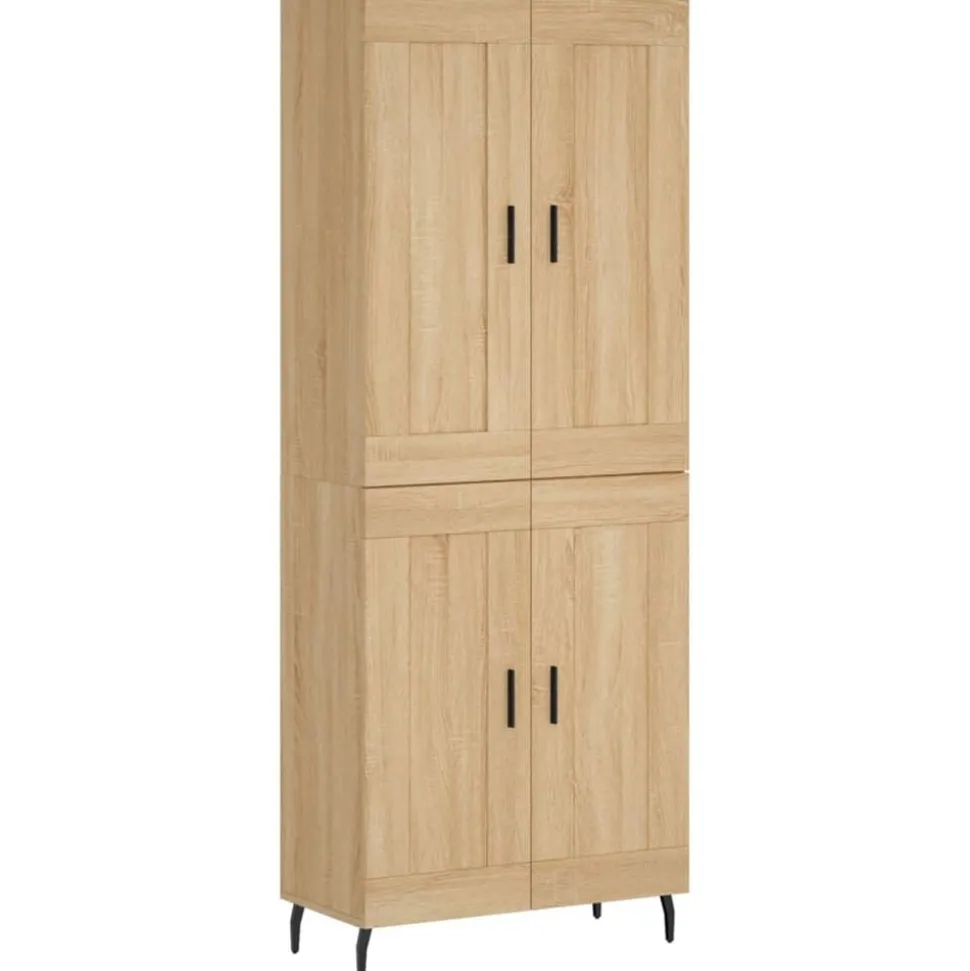 vidaXL Hoge kast 69,5x34x180 cm bewerkt hout sonoma eikenkleurig