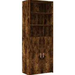 vidaXL Hoge kast 70x42,5x185 cm bewerkt hout gerookt eikenkleurig