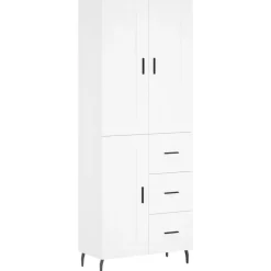 vidaXL Hoge kast 69,5x34x180 cm bewerkt hout wit