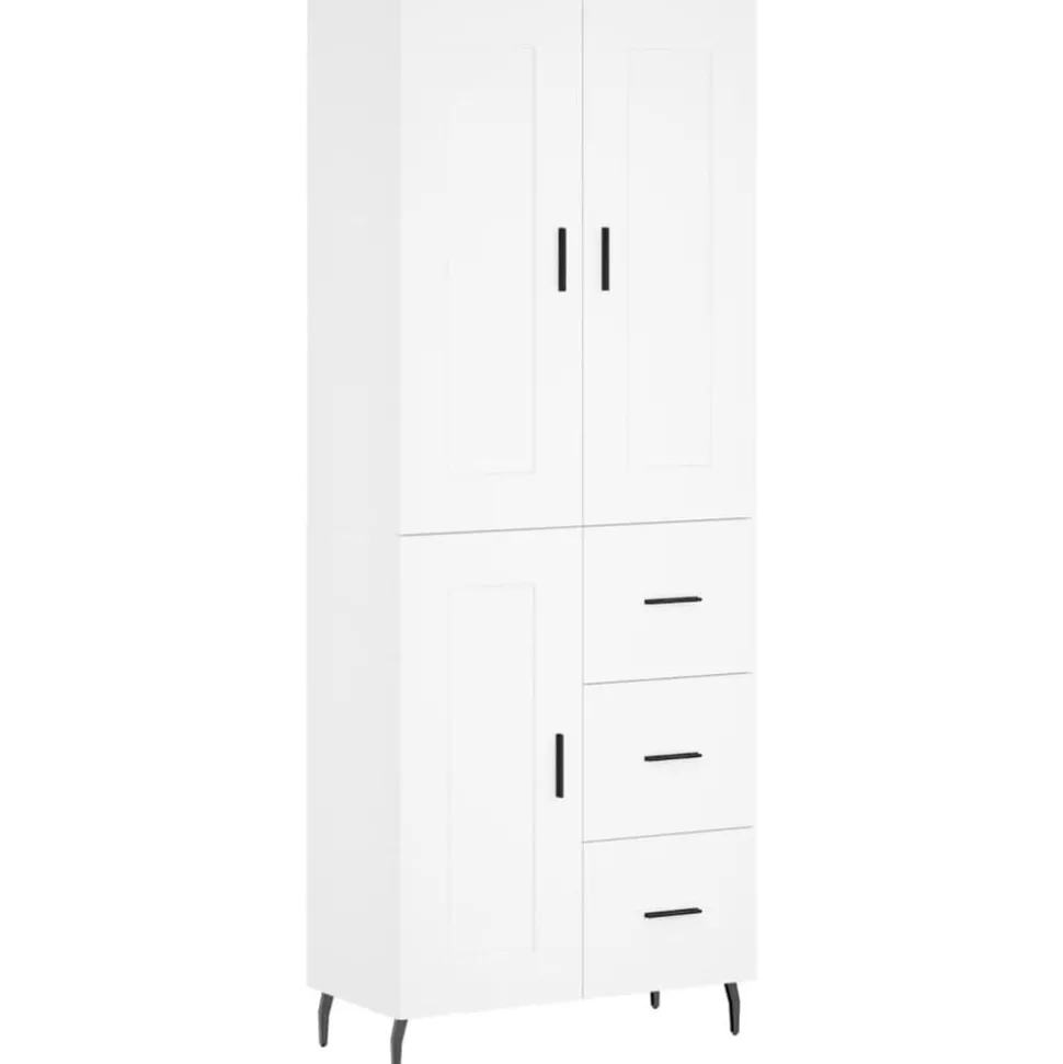 vidaXL Hoge kast 69,5x34x180 cm bewerkt hout wit