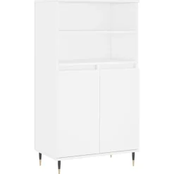 vidaXL Hoge kast 60x36x110 cm bewerkt hout wit