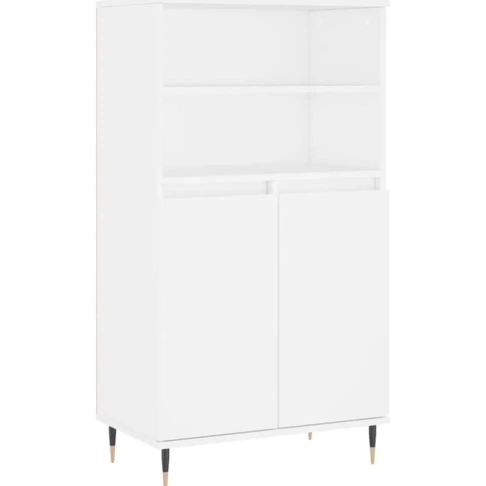 vidaXL Hoge kast 60x36x110 cm bewerkt hout wit