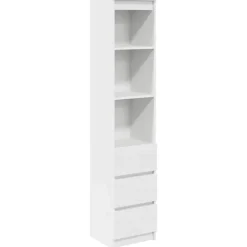 vidaXL Hoge kast 37,5x35x180 cm spaanplaat wit