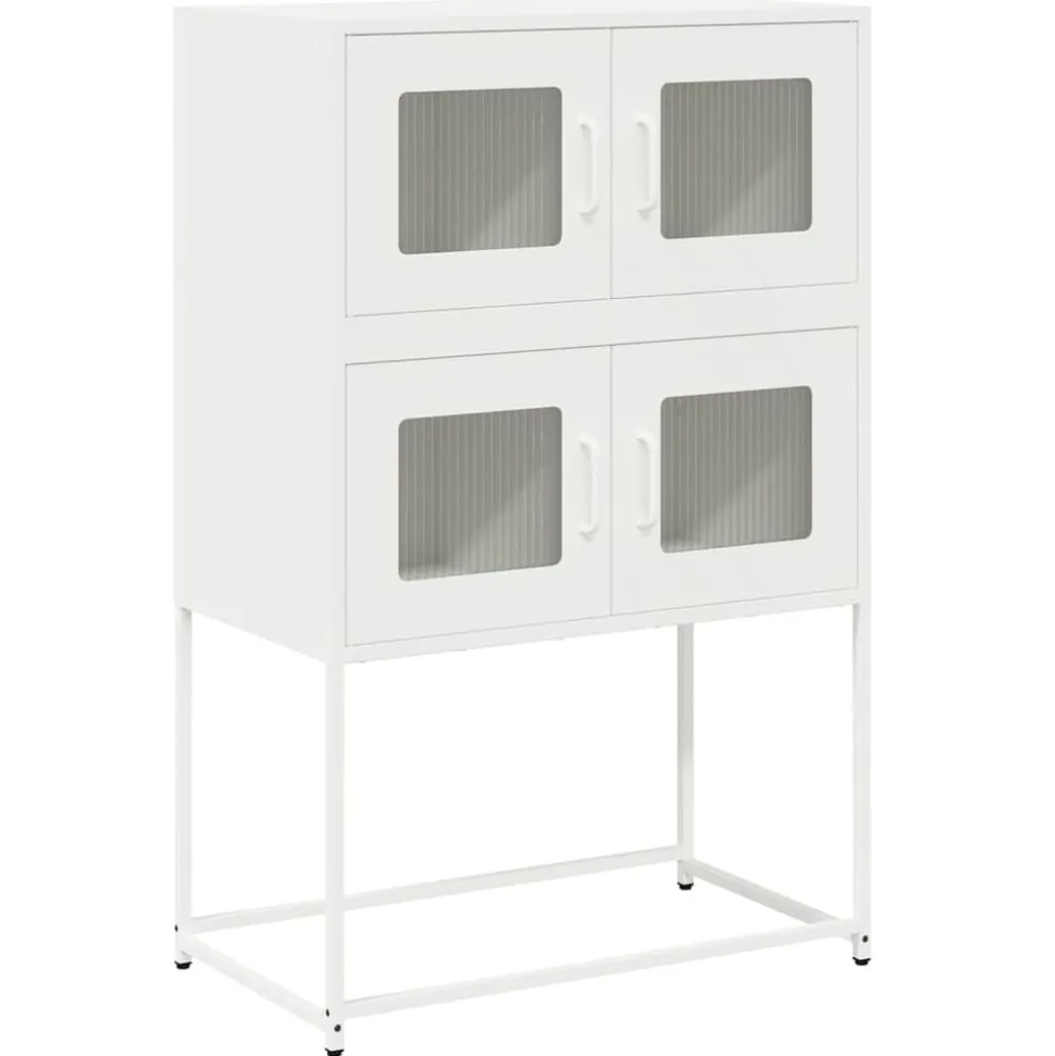vidaXL Hoge kast 68x39x107 cm staal wit