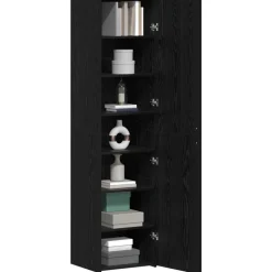 vidaXL Hoge kast Zwart Eiken 45 x 42,5 x 185 cm