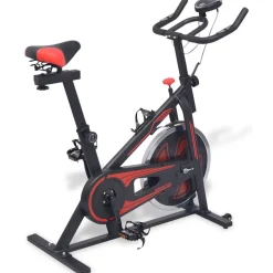vidaXL Hometrainer met hartslagsensoren zwart en rood