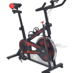 vidaXL Hometrainer met hartslagsensoren zwart en rood