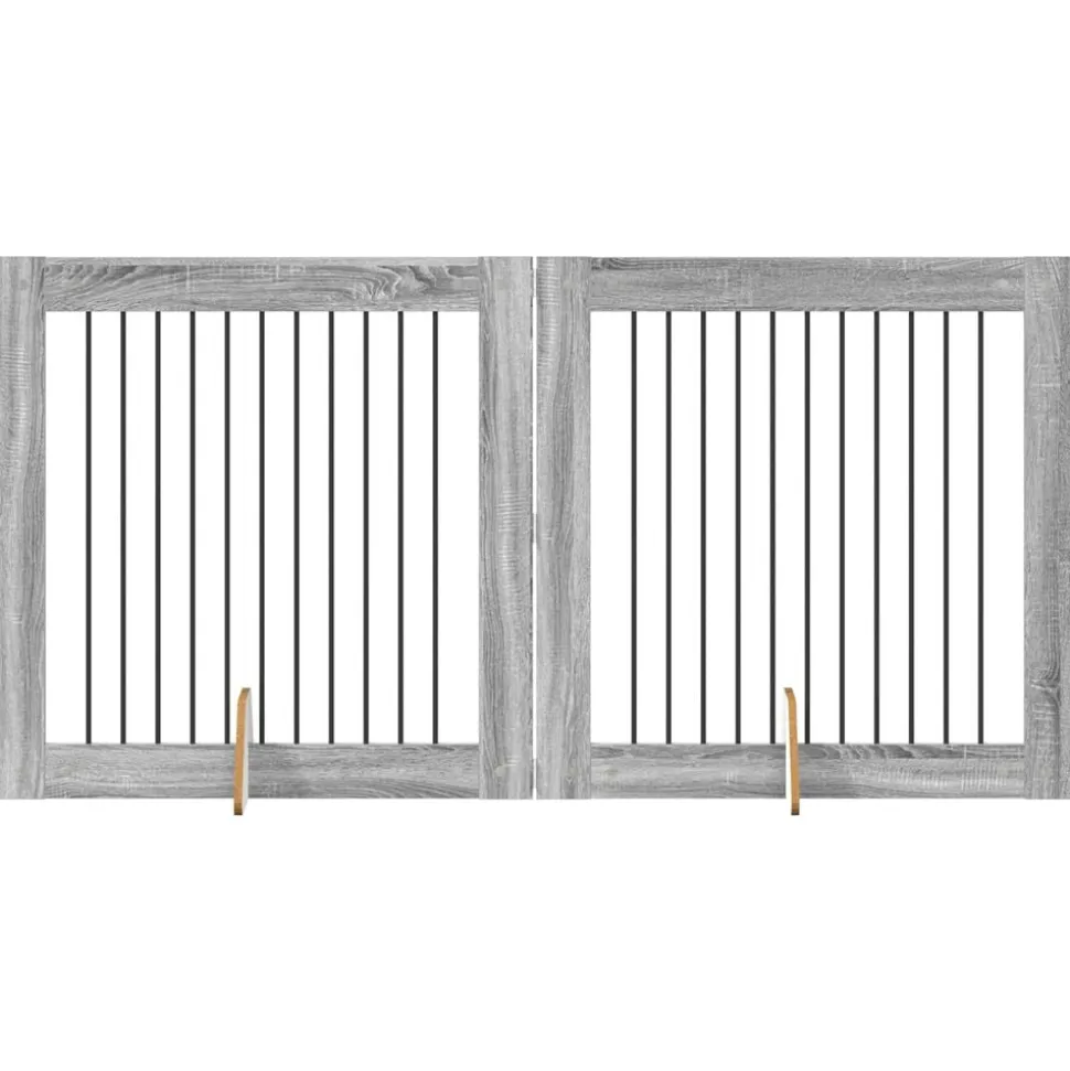 vidaXL Honden Playpen 2 pcs Grijze Sonoma 100 x 100 cm