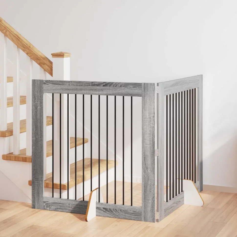 vidaXL Honden Playpen 2 pcs Grijze Sonoma 100 x 100 cm