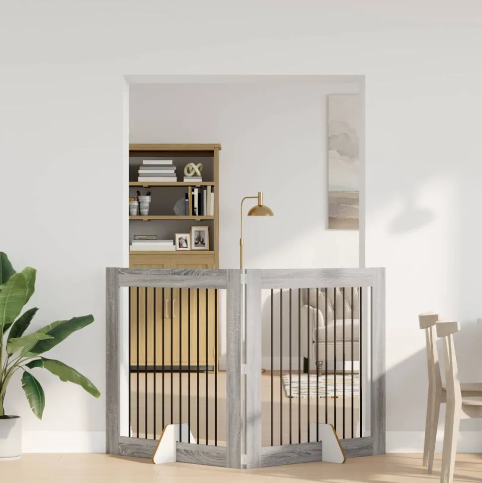 vidaXL Honden Playpen 2 pcs Grijze Sonoma 100 x 100 cm