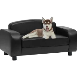 vidaXL Hondenbank 80x50x40 cm kunstleer zwart
