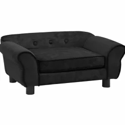 vidaXL Hondenbank 72x45x30 cm pluche zwart