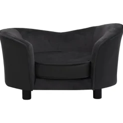 vidaXL Hondenbank 69x49x40 cm pluche en kunstleer zwart