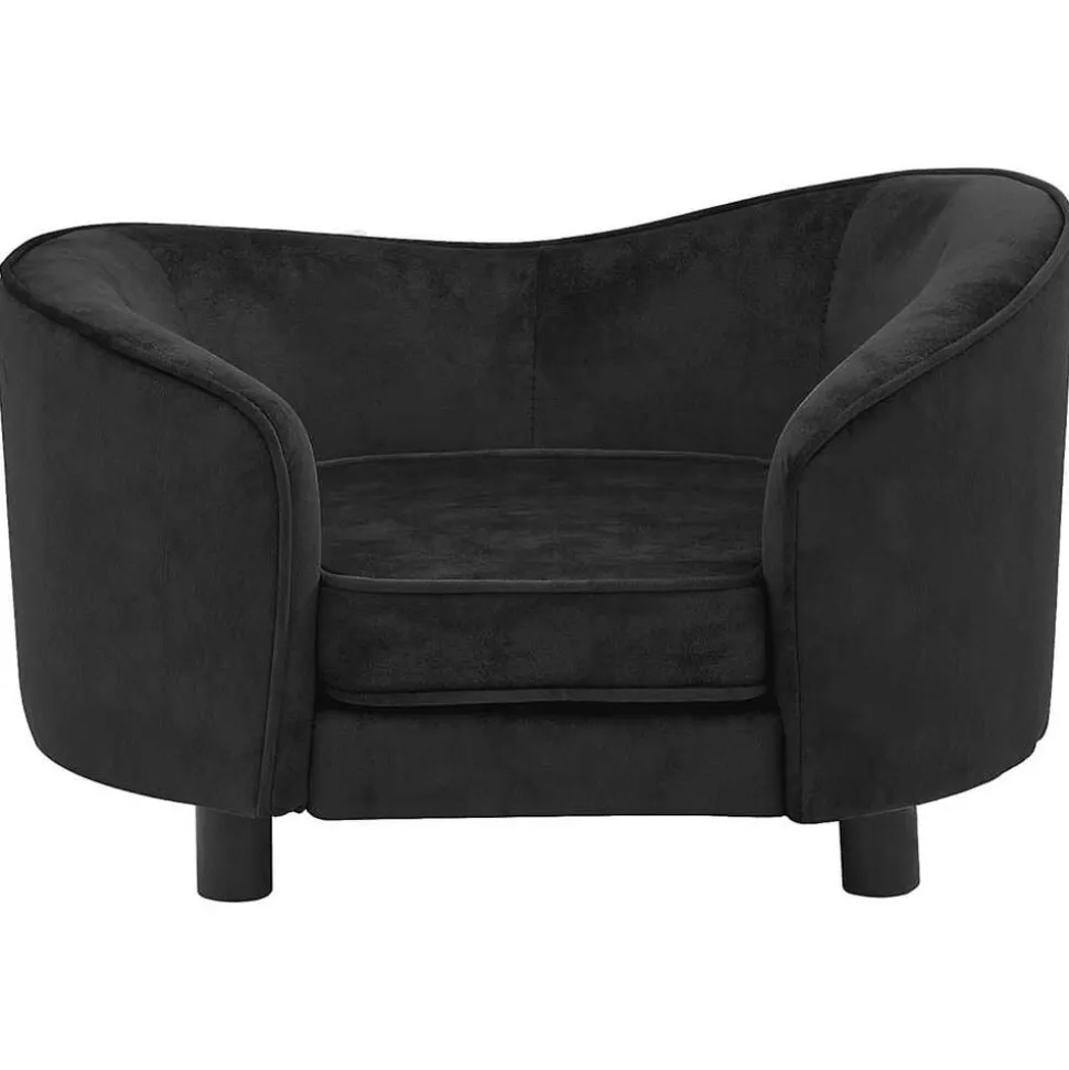 vidaXL Hondenbank 69x49x40 cm pluche zwart