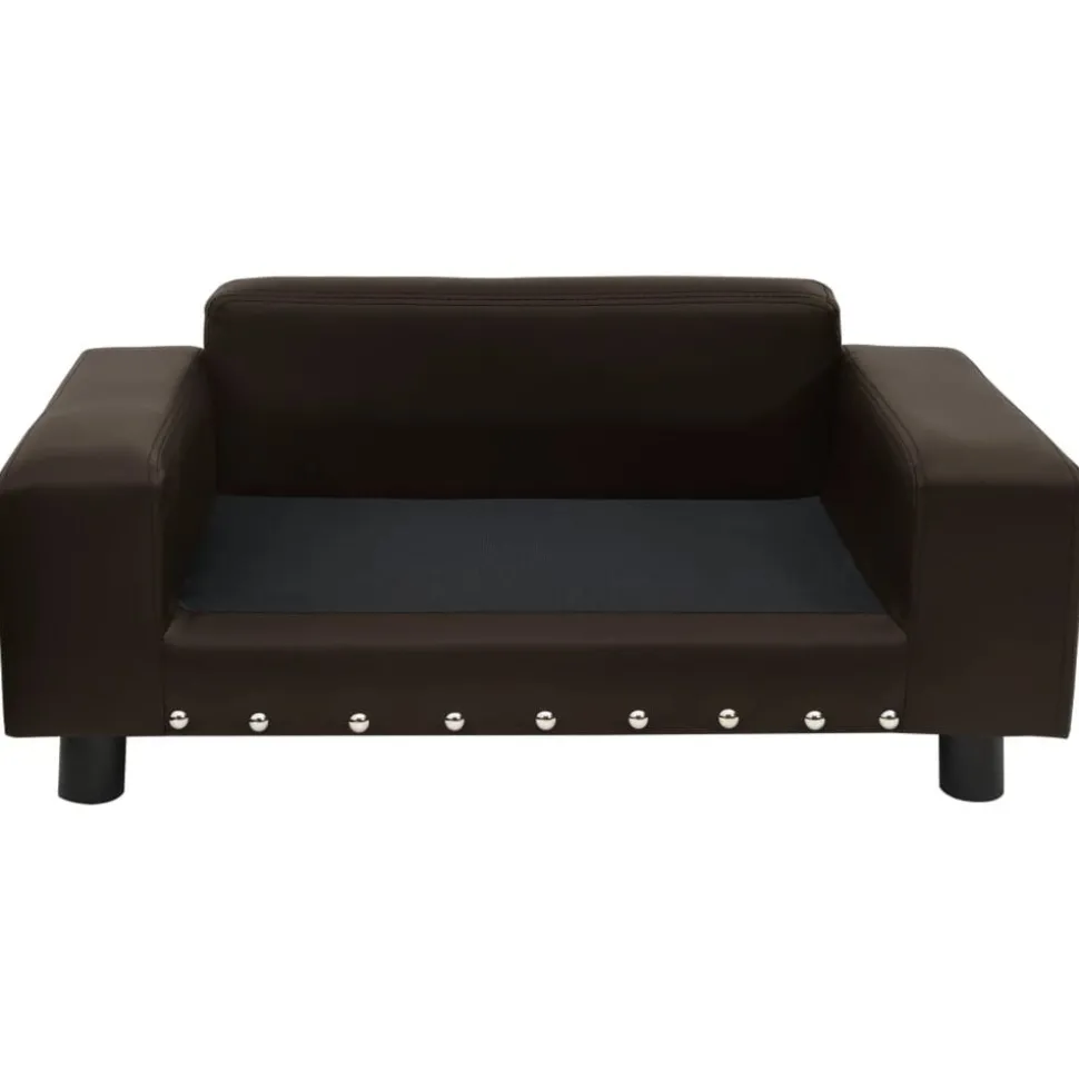 vidaXL Hondenbank 81x43x31 cm pluche en kunstleer bruin