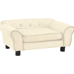 vidaXL Hondenbank 72x45x30 cm pluche crèmekleurig