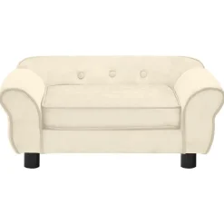 vidaXL Hondenbank 72x45x30 cm pluche crèmekleurig
