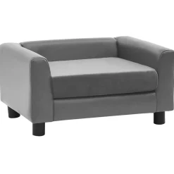 vidaXL Hondenbank 60x43x30 cm pluche en kunstleer grijs