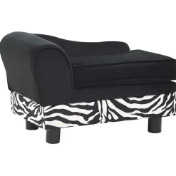 vidaXL Hondenbank 57x34x36 cm pluche zwart