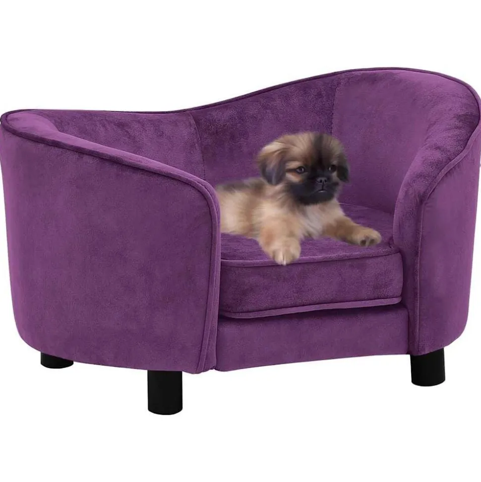 vidaXL Hondenbank 69x49x40 cm pluche bordeauxrood