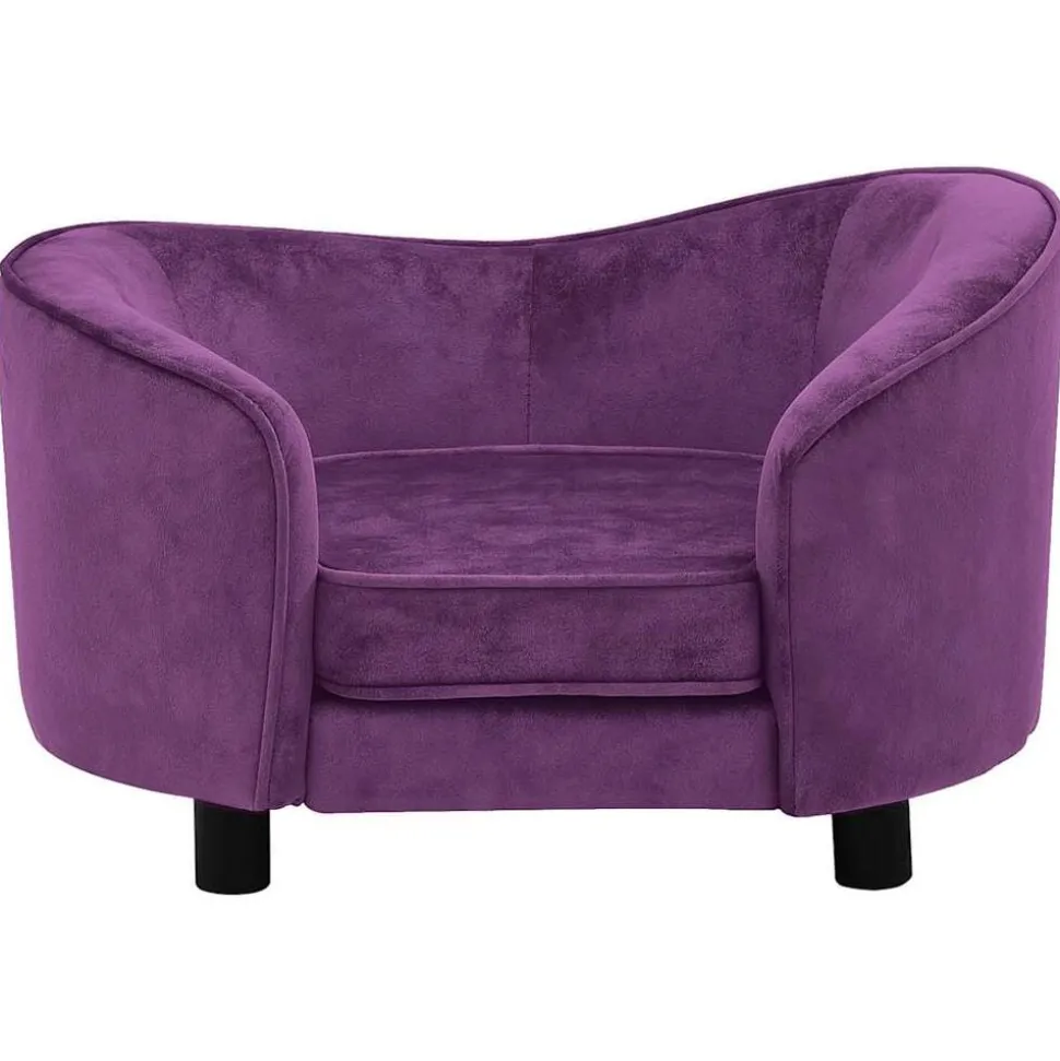 vidaXL Hondenbank 69x49x40 cm pluche bordeauxrood