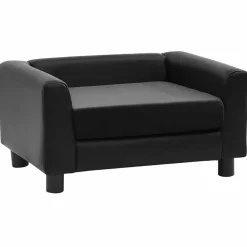 vidaXL Hondenbank 60x43x30 cm pluche en kunstleer zwart