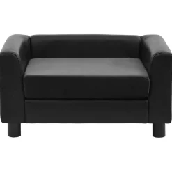vidaXL Hondenbank 60x43x30 cm pluche en kunstleer zwart