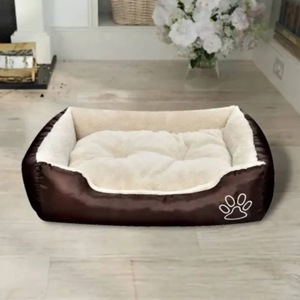vidaXL Hondenbed bruin en beige XXL