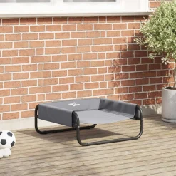 vidaXL Hondenbed Lichtgrijs 57 x 57 x 24 cm Staal