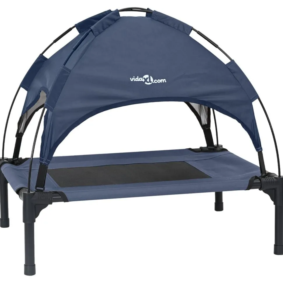 vidaXL Hondenbed Marineblauw 62 x 48 x 61 cm Staal