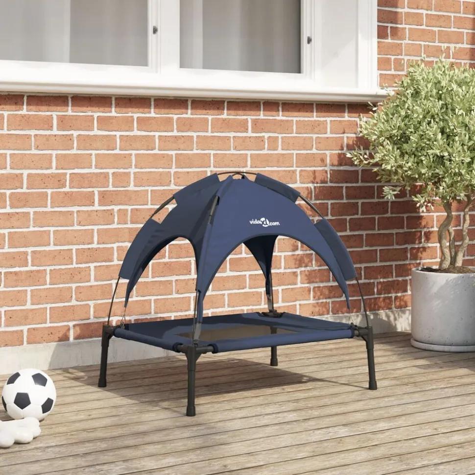 vidaXL Hondenbed Marineblauw 62 x 48 x 61 cm Staal